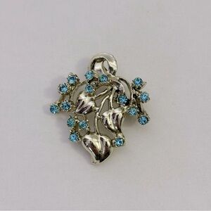 Vintage Pin Silver with Blue Stones